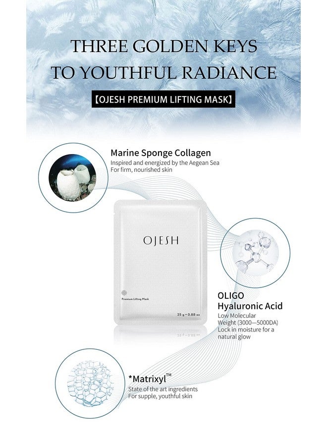 Ojesh Premium Lifting Mask Face Masks Skincare，Hydrating Masks，Moisturizing，Brightening And Soothing，Antiaging，Collagen Essential Lifting & Firming Face For Women Men All Skin Type (1 Box) - Image 3