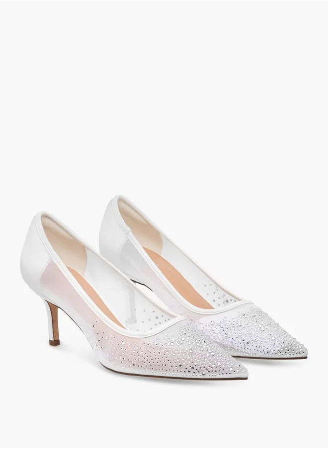 سيليست Women's Embellished Pointed Toe Pumps with Stiletto Heels Ramadan Collection