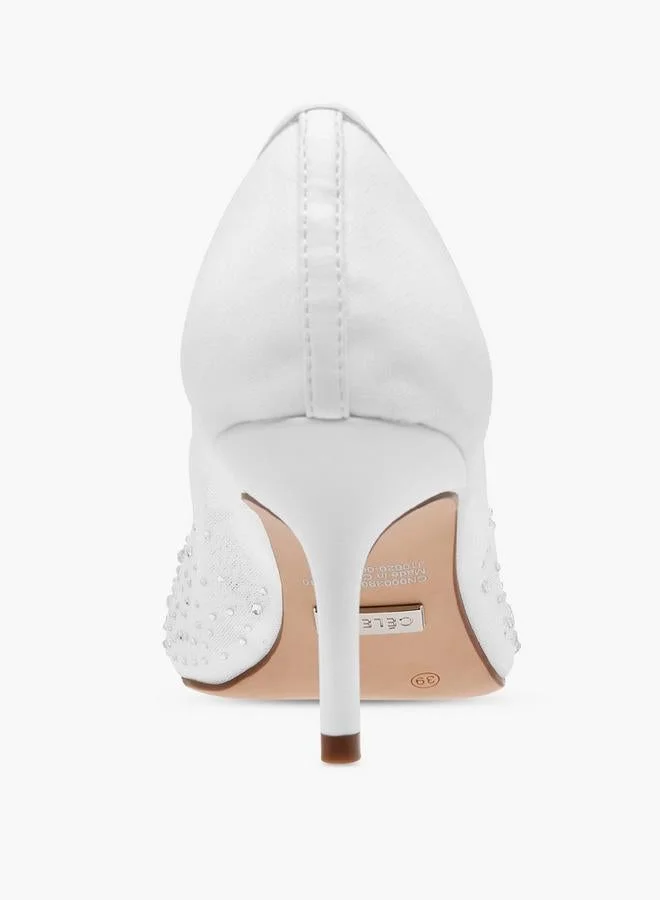 Celeste Women'S Embellished Pointed Toe Pumps With Stiletto Heels
