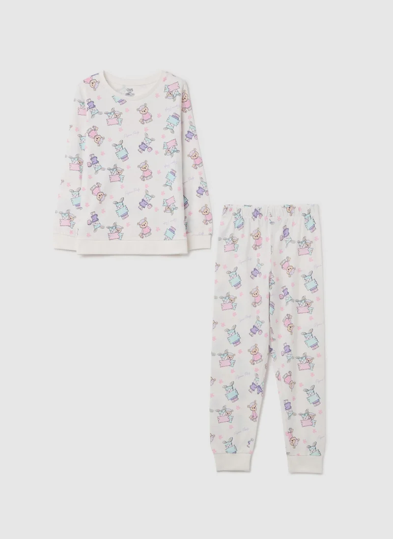 او في اس Organic Cotton Shirt With All-Over Print