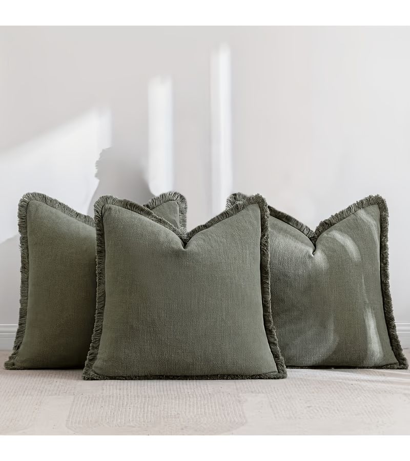 Neu tral Color 45x45cm 18x18inch Boho Farmhouse Tassel Pillow Set 3pcs Sofa Living Room Decoration Cushion Set - Image 4
