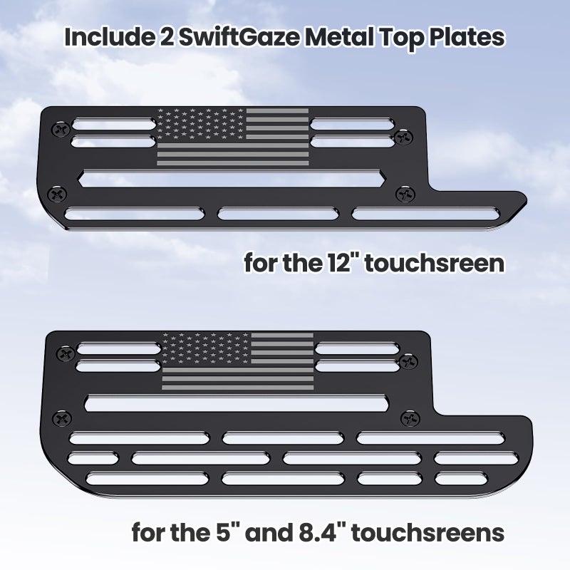 SwiftGaze Stainless Steel Phone Mount for 2019+ Ram 1500/2500/3500/TRX, Magnetic & Clamp Dual Heads, All-Metal Shakeproof Unique America Flag Design OEM Screw Hole Dash Mount Install Super Stable - Image 3