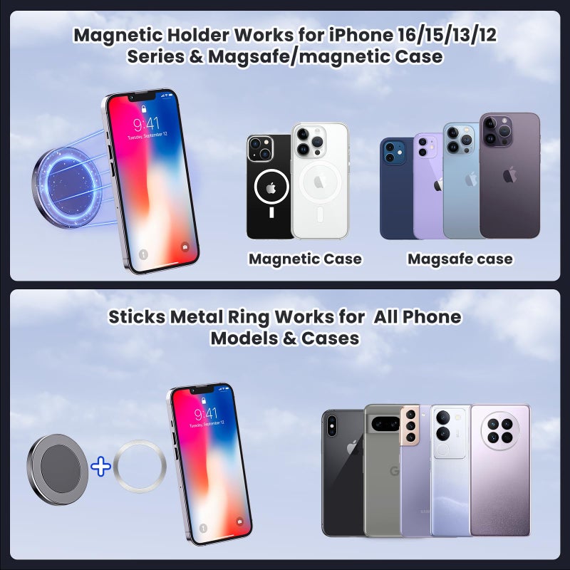 SwiftGaze Stainless Steel Phone Mount for 2019+ Ram 1500/2500/3500/TRX, Magnetic & Clamp Dual Heads, All-Metal Shakeproof Unique America Flag Design OEM Screw Hole Dash Mount Install Super Stable - Image 5