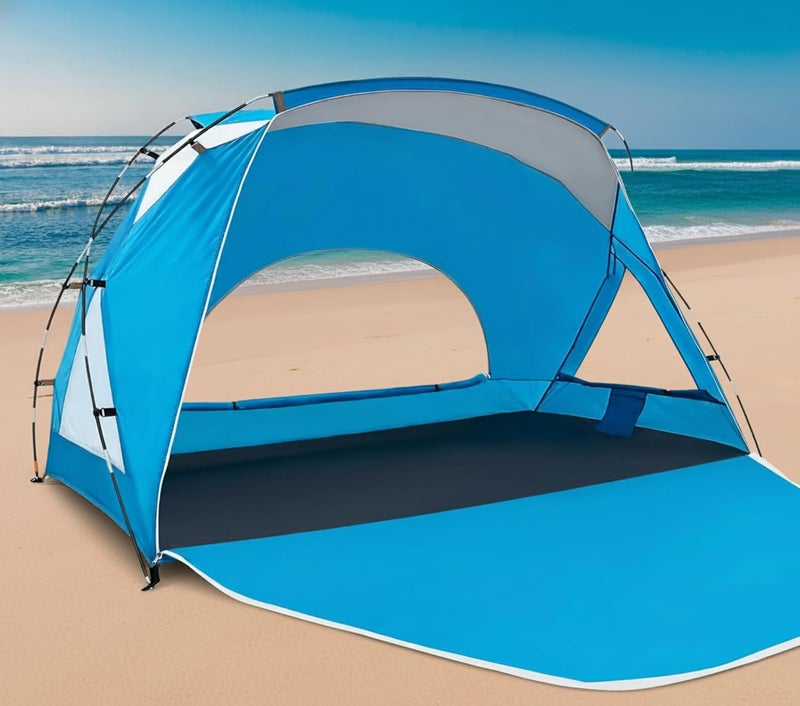 Etto Beach Tent, Portable Sun Shelter for 2/3/4/6-8 Person with UPF 50+ UV Protection, Easy Setup Waterproof Beach Shade Canopy Cabana for Family Outdoor and Picnics, Fishing with Carrying Bag - Image 1