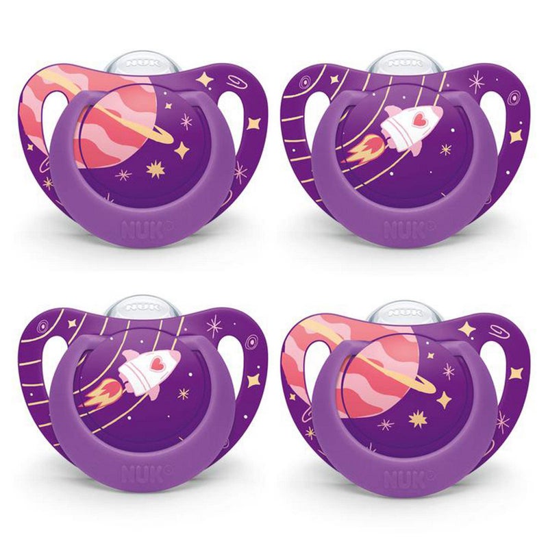 Nuk Orthodontic Pacifier Space Girl 618 Months 4pk