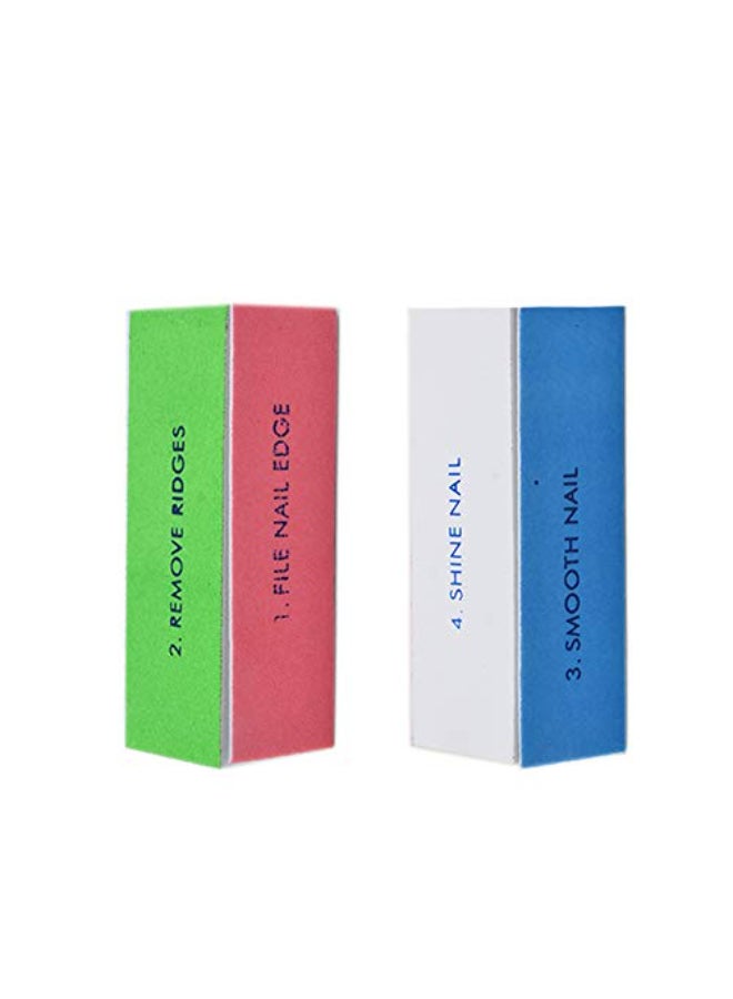 WEILUSI 4 Ways Nail Buffer Block Nail Files and Buffers Nail Shine Buffers Blocks Files Sanding Polisher Smooth Buff Shine Manicure Buffer Tools Kit for Nail Art Care 2PCS - Image 1