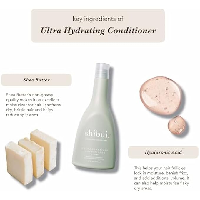 shibui ULTRA HYDRATING CONDITIONER, MOISTURE-RICH CONDITIONING & COLOR PROTECTION WITH SHEA BUTTER & HYALURONIC ACID, FOR MEDIUM TO TEXTURED HAIR, COLOR-SAFE & SILICONE-FREE, 33.8 FL OZ - Image 3