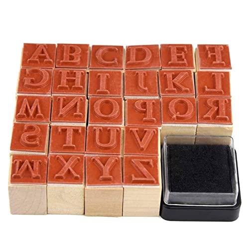 WeKonnect; Wooden Rubber 52 Pcs Small & Capital Alphabet Letter Stamps | Vintage Wood with Ink Pad for Journaling, Card Making, DIY, Craft & Scrapbooking (Small & Capital Combo Alphabets) - Image 3