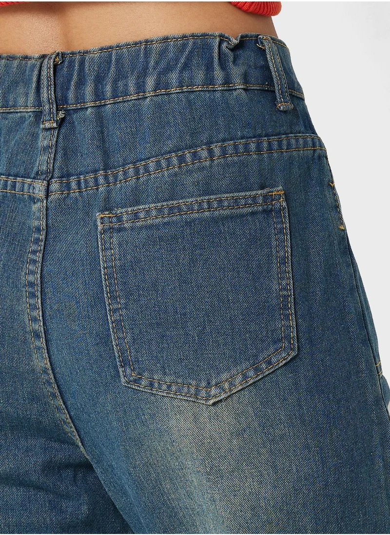 Ginger Pocket Detail Mom Fit Jeans