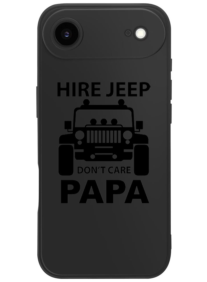 Theodor Protective Slim Fit Case Liquid Silicone Cover with Full Body Protection Anti-Scratch Shockproof Case For Apple iPhone 17 Air (Black) Hire jeep dont care papa - black - Image 1