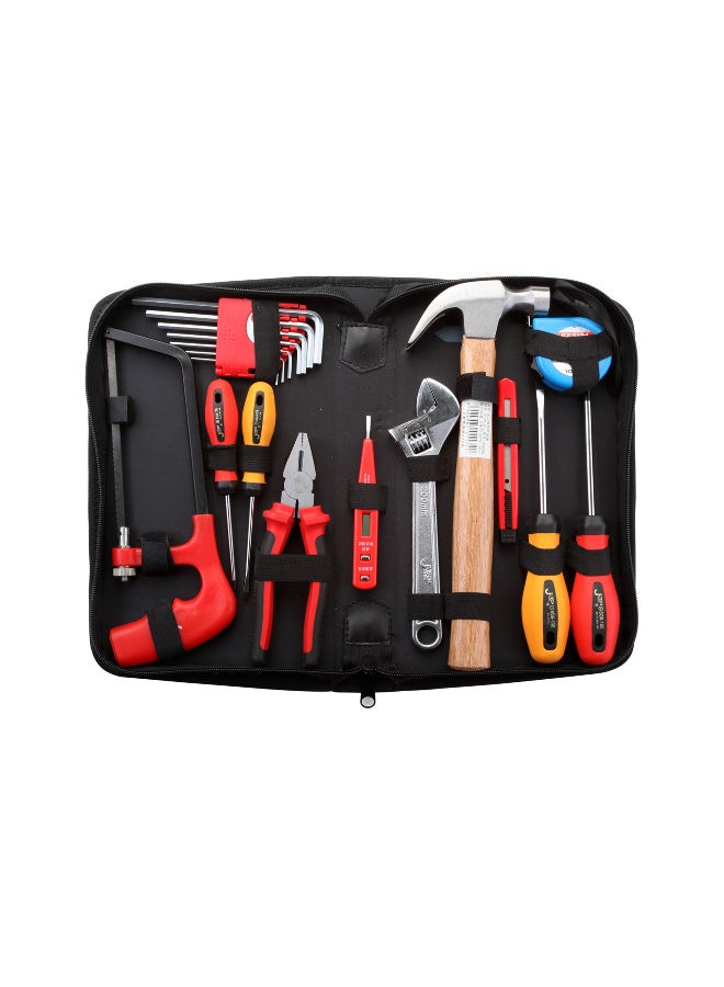 jetechtool Jetech 18-Piece Electric Tool Bag Set, With Screwdrivers, Hex Keys, Hammer, Pliers, Adjustable Wrench & Accessories, Home Tools & Repair Kit with Portable Nylon Pouch - JEP-R18 - Image 1