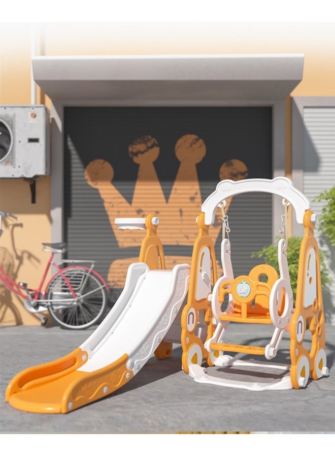 فول جوي مجموعة زحليقة وأرجوحة مع حلقة كرة سلة 3*1 للأطفال،مجموعة ملعب داخلي وخارجي للأطفال الصغار،مجموعة ألعاب تسلق للأطفال - Image 2