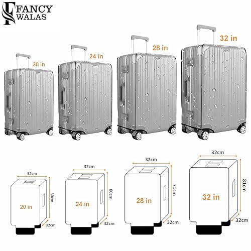 Fancy Walas 32 Inch Set of 1 Trolley Bag Cover/Suitcase Bag Cover/Waterproof Dustproof Luggage Cover/Zippered Clear PVC Suitcase Covers Protectors (32 Inch Set of 1) - Image 5