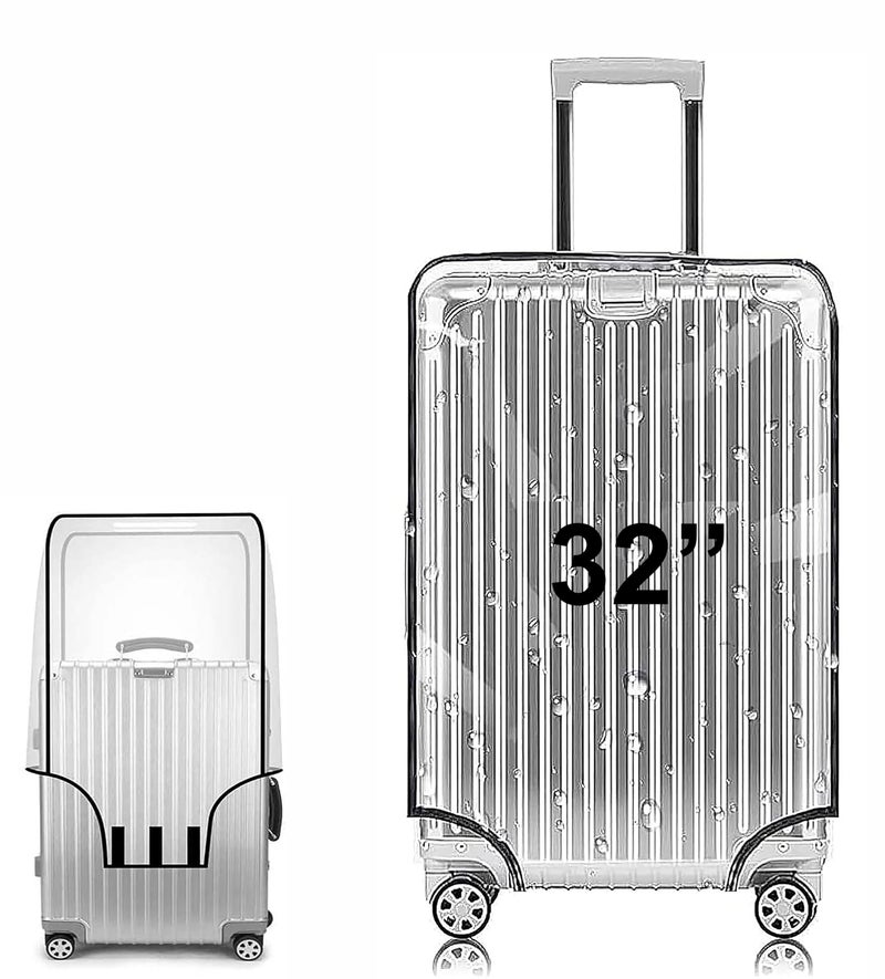 Fancy Walas 32 Inch Set of 1 Trolley Bag Cover/Suitcase Bag Cover/Waterproof Dustproof Luggage Cover/Zippered Clear PVC Suitcase Covers Protectors (32 Inch Set of 1) - Image 1