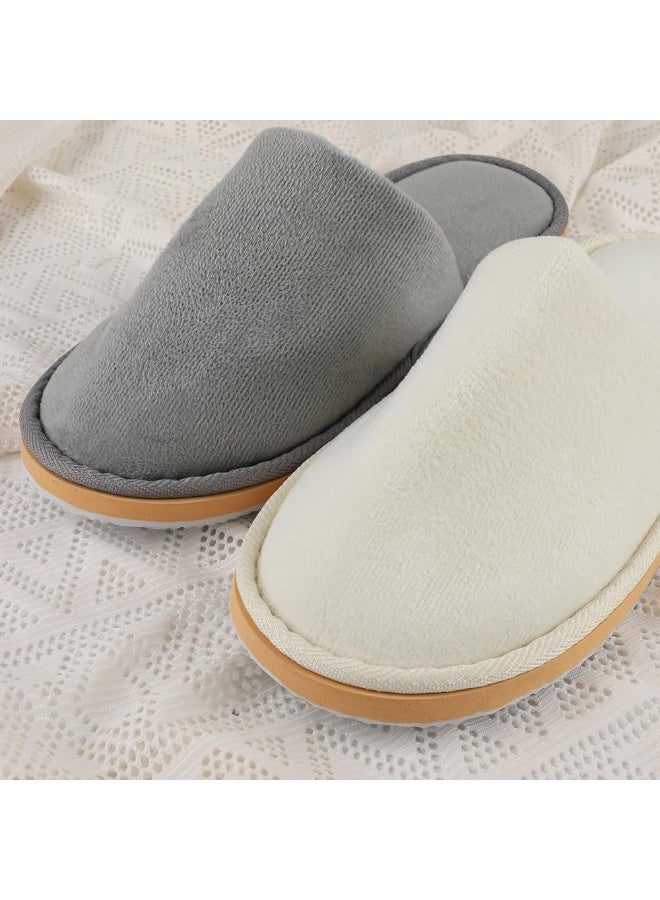 KOWVOWZ 2 Pairs Spa Slippers Washable & Reusable Disposable Slippers for Guest House Slipper Non Slip Closed Toe Indoor Slippers for Women Men Bedroom Hotel Travel,Wedding, Large Wide - Image 4