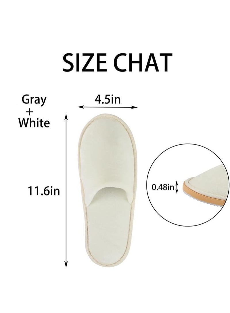 KOWVOWZ 2 Pairs Spa Slippers Washable & Reusable Disposable Slippers for Guest House Slipper Non Slip Closed Toe Indoor Slippers for Women Men Bedroom Hotel Travel,Wedding, Large Wide - Image 2