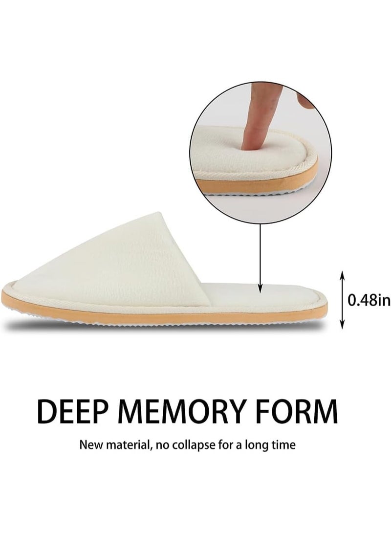KOWVOWZ 2 Pairs Spa Slippers Washable & Reusable Disposable Slippers for Guest House Slipper Non Slip Closed Toe Indoor Slippers for Women Men Bedroom Hotel Travel,Wedding, Large Wide - Image 3