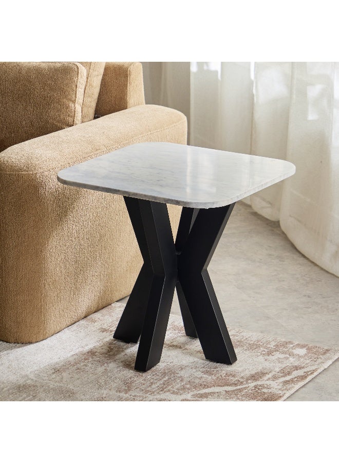 Home Box Paul Genuine Marble Top End Table - Image 2