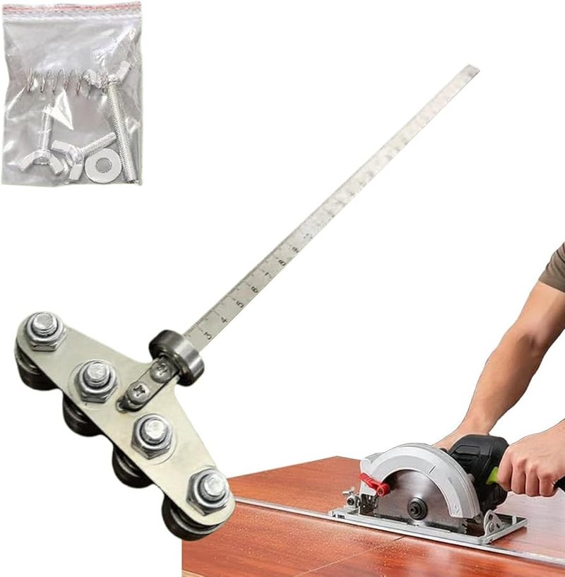 Circular Saw Cutting Guide With 60cm Adjustable Rail And Four Bearings Precision Woodworking Tool - Image 1