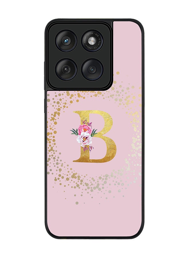 Stylizedd For Motorola MOTO Edge 60 Fusion/ Edge 60 Case,Slim fit Camera Protection, Shockproof Thin Phone cover  - Custom Monogram Floral - B  (Pink ) - Image 1