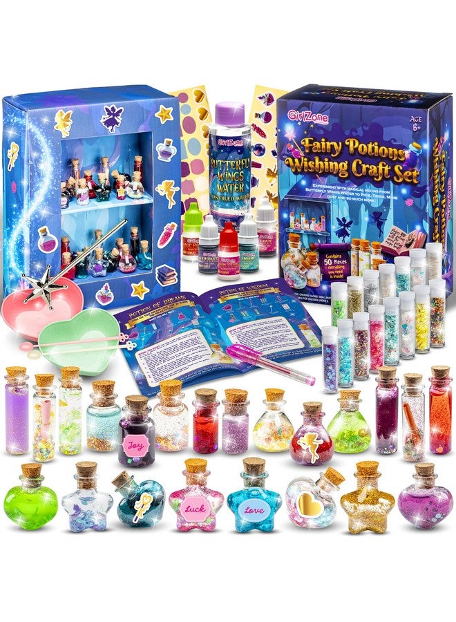 GirlZone Fairy Potions Wishing Craft Set, Kids Potion Making Kit With 50 Pieces To Create Fairy Potion Crafts For Girls 8-12, Fairy Potion Kit, Ideal Christmas Gift & Thanksgiving Gift For Kids - Image 1