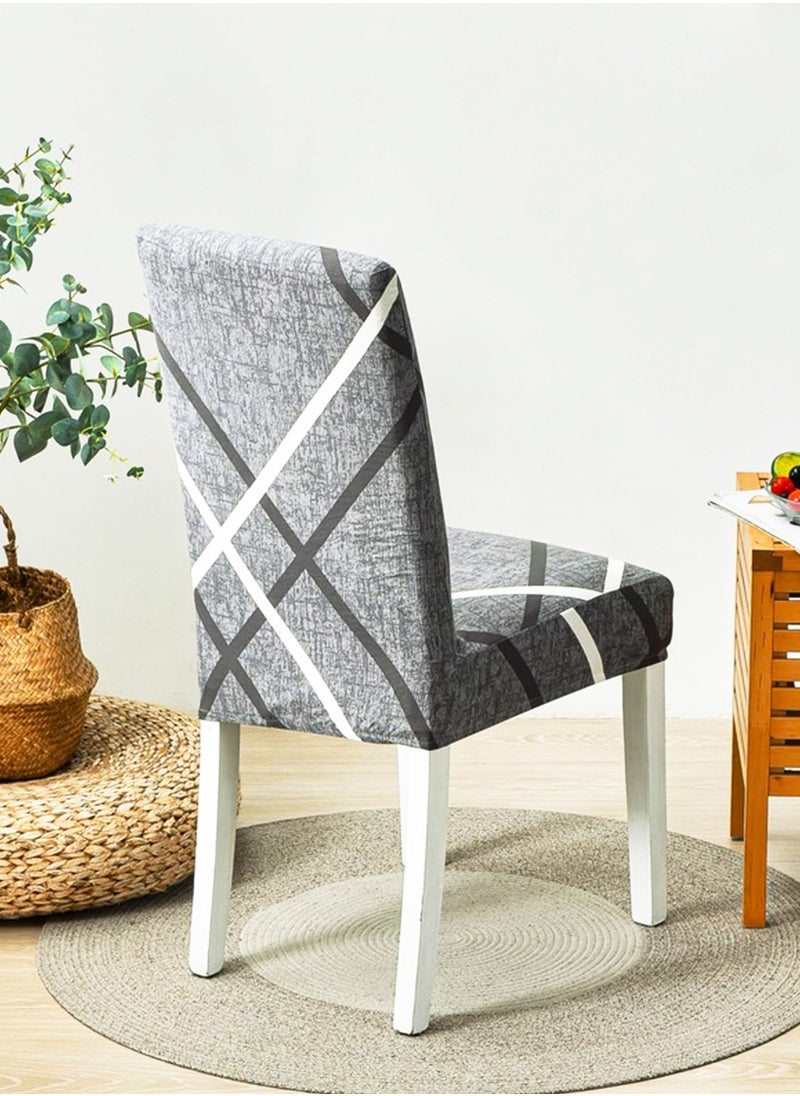 Sharpdo Geometric print Chair Cover High Back Stretchable 1 piece Set Suitable For Home Decoration Restaurants Hotels  - Image 3