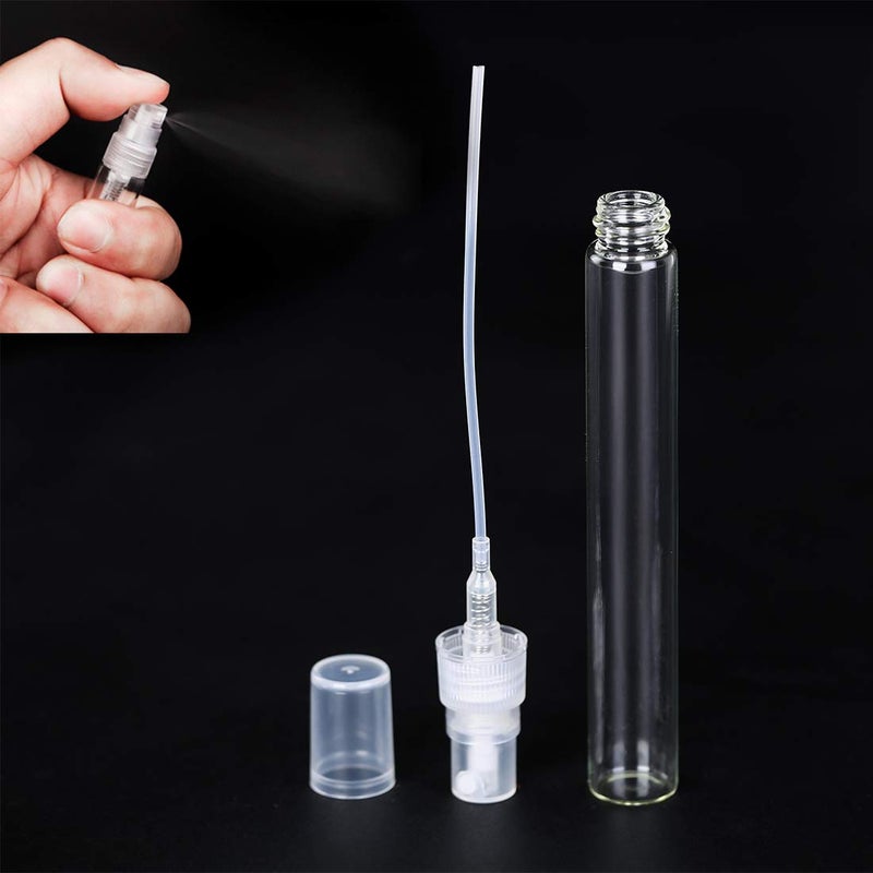 luojery 30Pcs 10ml/0.34 Oz Portable Refillable Clear Glass Empty Sprayer Perfume Bottles Cosmetic Atomizers Spray Bottle Container for Travel Party Must Makeup Tool (30Pcs 10ml Clear Glass Perfume Bottles) - Image 3