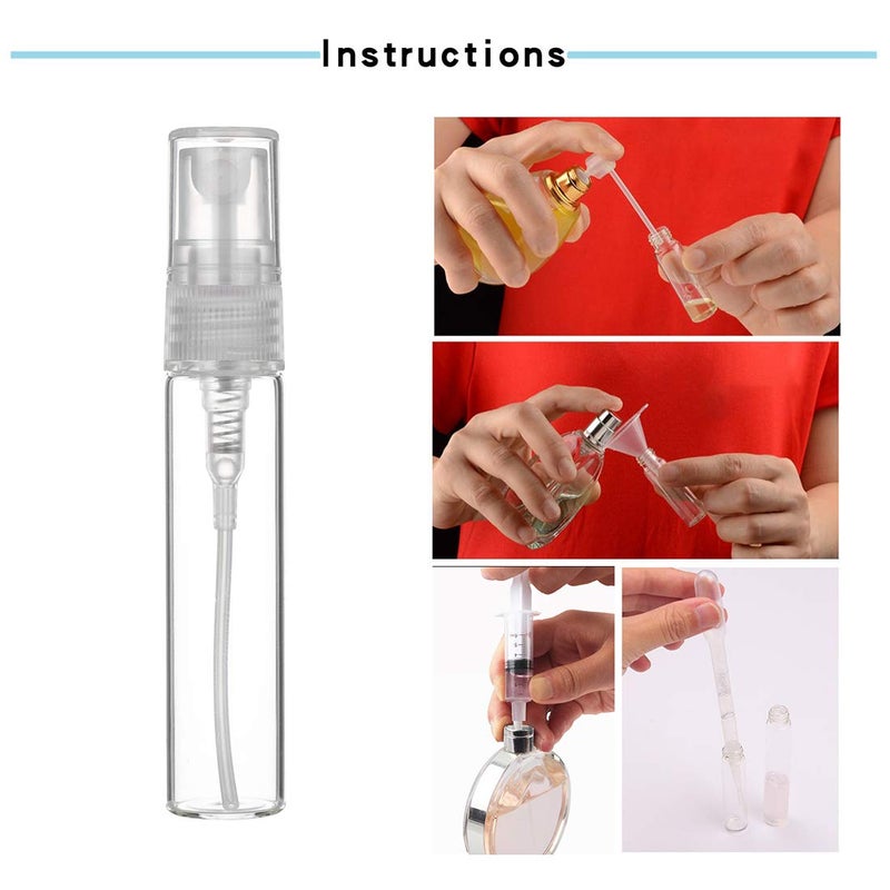 luojery 30Pcs 10ml/0.34 Oz Portable Refillable Clear Glass Empty Sprayer Perfume Bottles Cosmetic Atomizers Spray Bottle Container for Travel Party Must Makeup Tool (30Pcs 10ml Clear Glass Perfume Bottles) - Image 4
