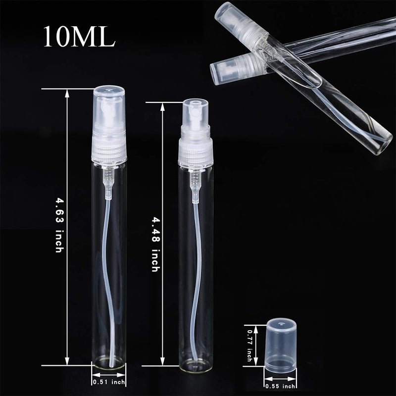 luojery 30Pcs 10ml/0.34 Oz Portable Refillable Clear Glass Empty Sprayer Perfume Bottles Cosmetic Atomizers Spray Bottle Container for Travel Party Must Makeup Tool (30Pcs 10ml Clear Glass Perfume Bottles) - Image 2