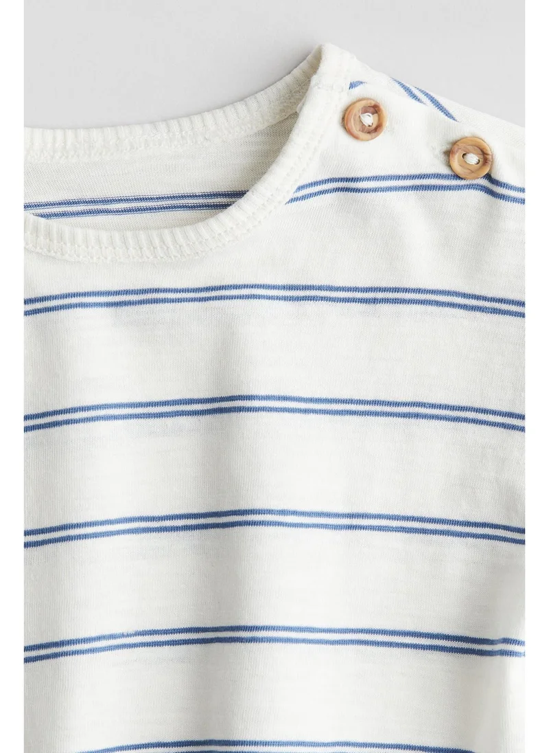 اتش اند ام Button-detail cotton top