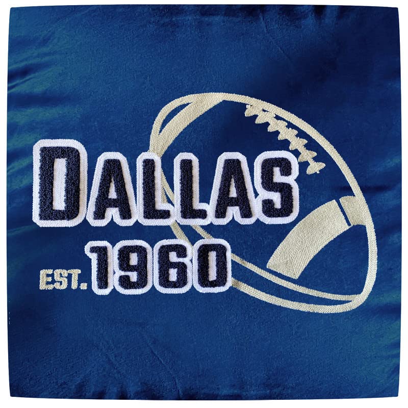 CLORURBANLIVE Dallas Full Embroidery Pillow Cover Outdoor Sports Decorative Pillow Covers for Home Bedroom Living Room Boys Room Decor Gift Pillowcase Square Cushion Covers - Navy 16X16 - Image 3
