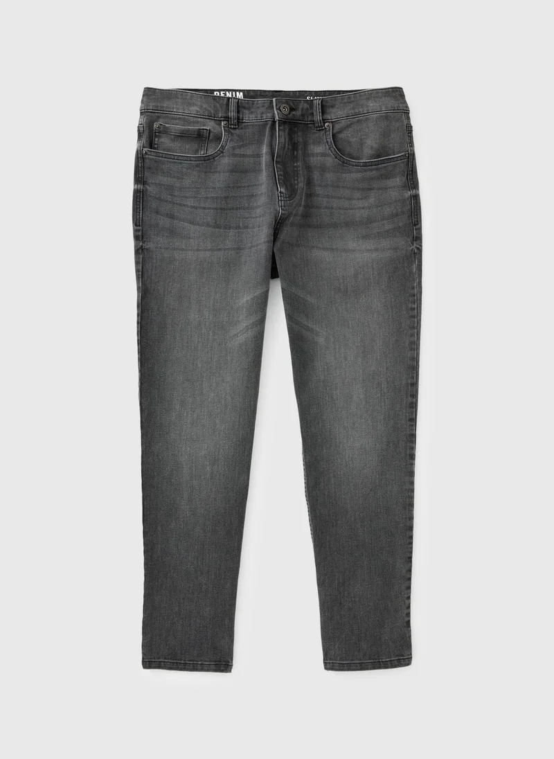 ماتلان Grey 4 Way Stretch Slim Fit Jeans