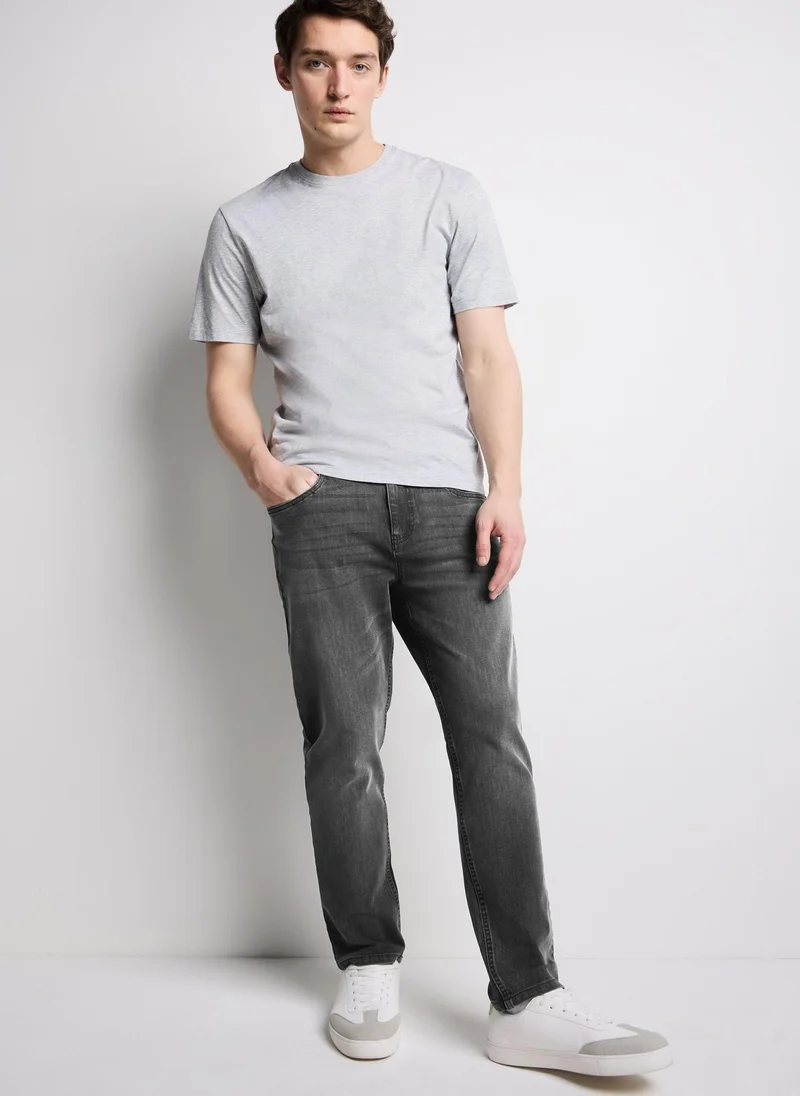 Grey 4 Way Stretch Slim Fit Jeans