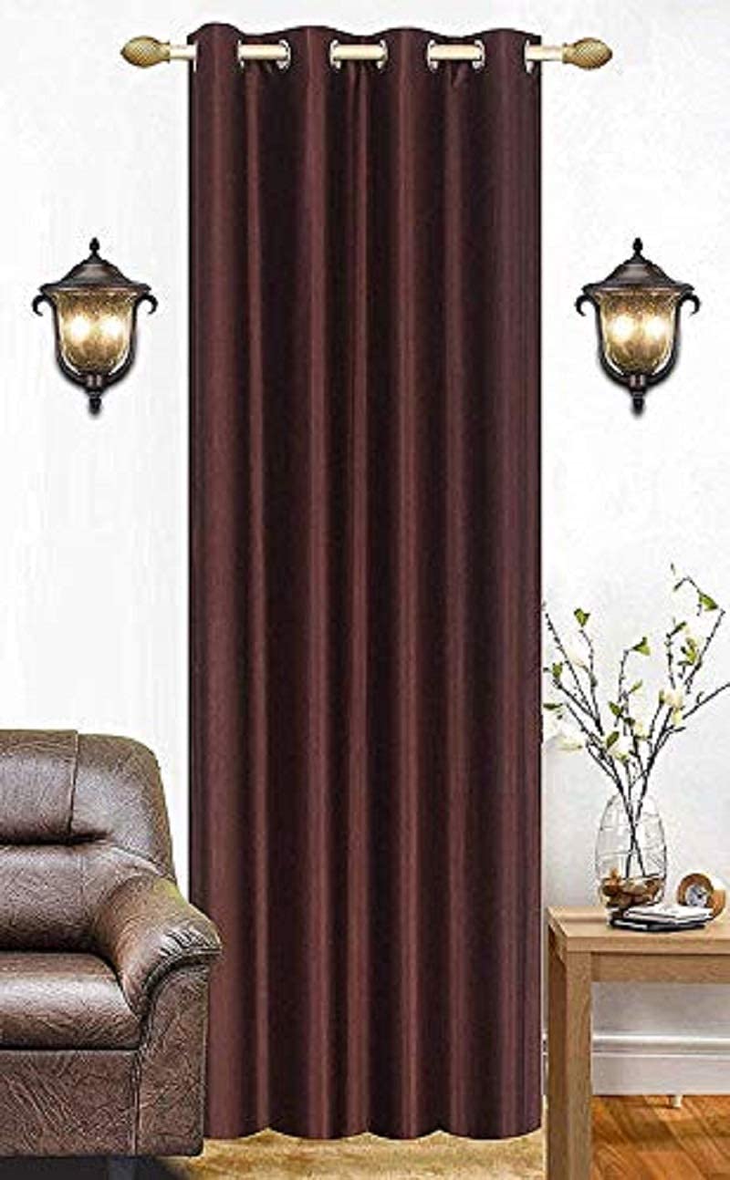 RadheyRadhey Dcor Modern Solid Long Crush Polyester Curtains Set of 1 pcs  - Image 1