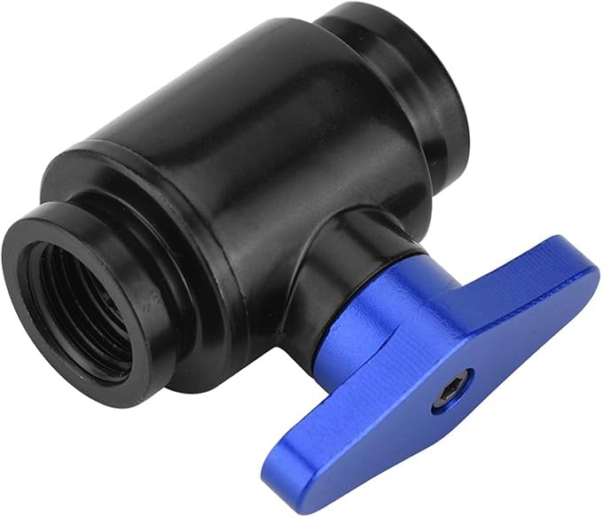Blue Switch G1 4 Female Black Plated Brass High Flow Water Cooling Ball Valve For PC Custom Loop - Image 1