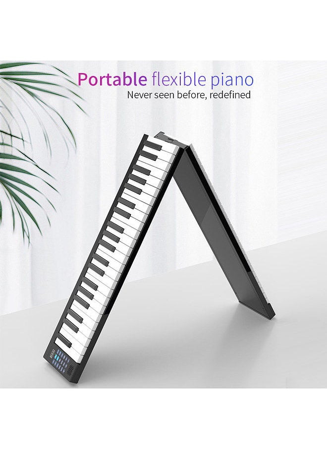Generic - 88 Keys Keyboard Piano Portable Digital Piano with LCD Display Built-in Speakers Rechargeable Battery BT Connectivity - Image 1