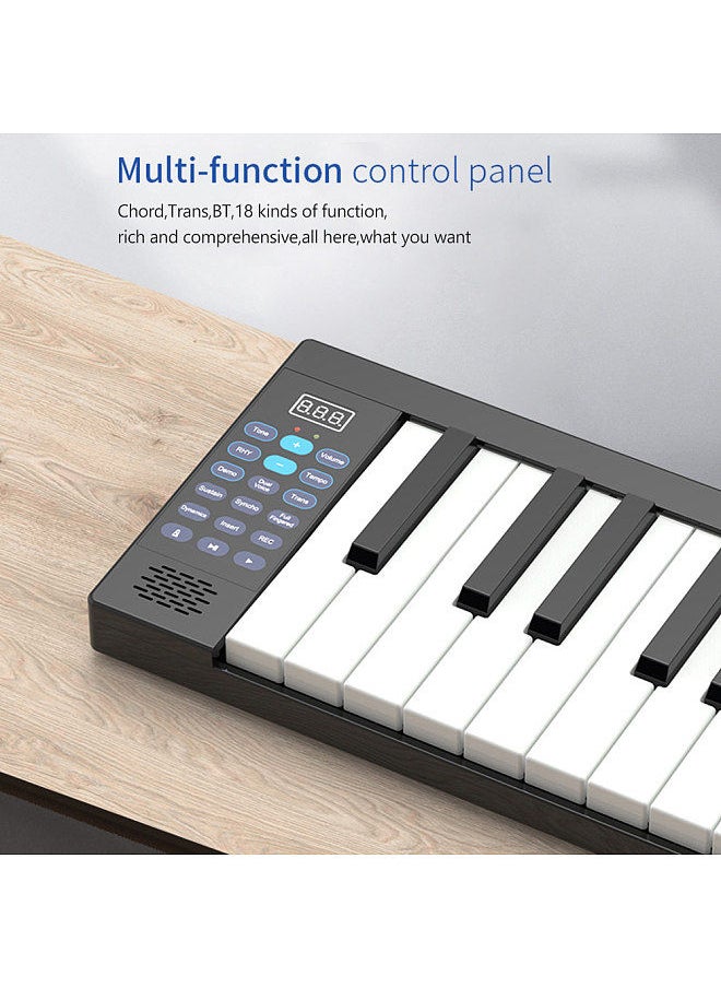 Generic - 88 Keys Keyboard Piano Portable Digital Piano with LCD Display Built-in Speakers Rechargeable Battery BT Connectivity - Image 1