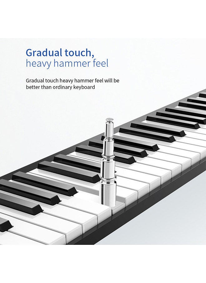 Generic - 88 Keys Keyboard Piano Portable Digital Piano with LCD Display Built-in Speakers Rechargeable Battery BT Connectivity - Image 1