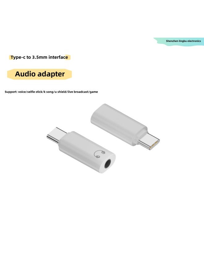 Generic - Mobile Phone Selfie Stick Adapter Charging Interface Converter 3.5mm Headphone Plug For Lightning Android-Color:Type-c Male To 3.5mm Adapter (transparent Light Black - Image 1