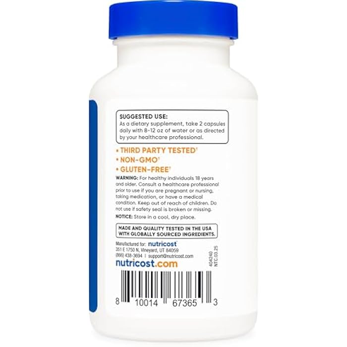 Nutricost Magnesium Orotate Capsules 1000mg, 120 Caps - 60 Servings, 500mg Per Capsule, Non-GMO, Gluten Free - Image 4