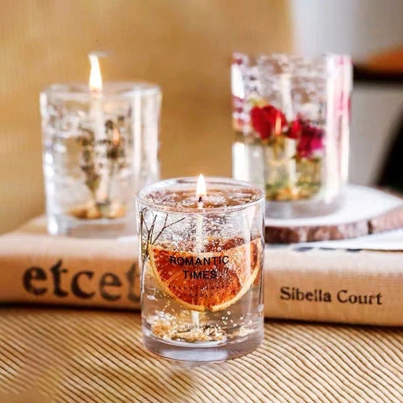 Y&D Valentine's Day Gift - Scented Jelly Candles with Dried Flowers & Essential Oils - Gel Wax Home Fragrance Candles - Image 3