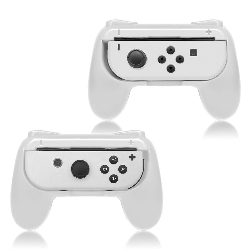 FYOUNG Hand Grips Compatible with Switch Controllers, Grip for Switch Joy Con - White (2 Packs) - Image 1