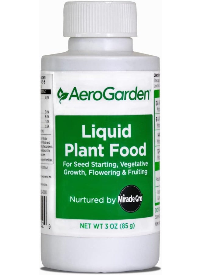 AeroGarden Miracle-Gro  Liquid Plant Fertilizer For Use In  Hydroponic Indoor Garden, 3 Fl. Oz. 