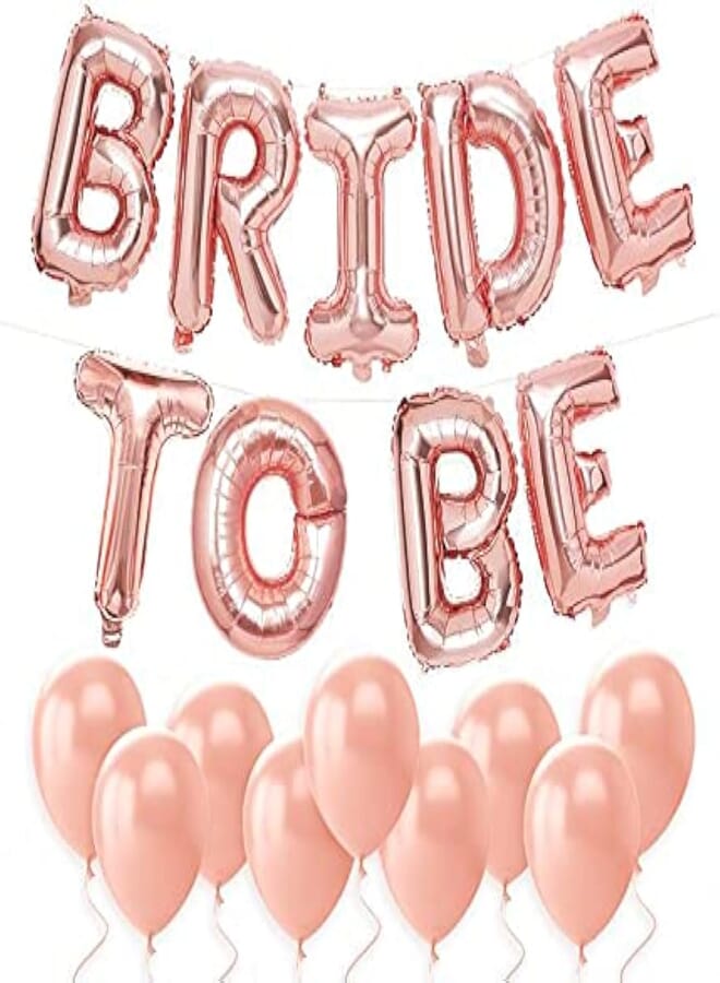 Secret Bachelorette Party Decorations - Bride to Be Balloon Kit - Rose Gold - 16inch