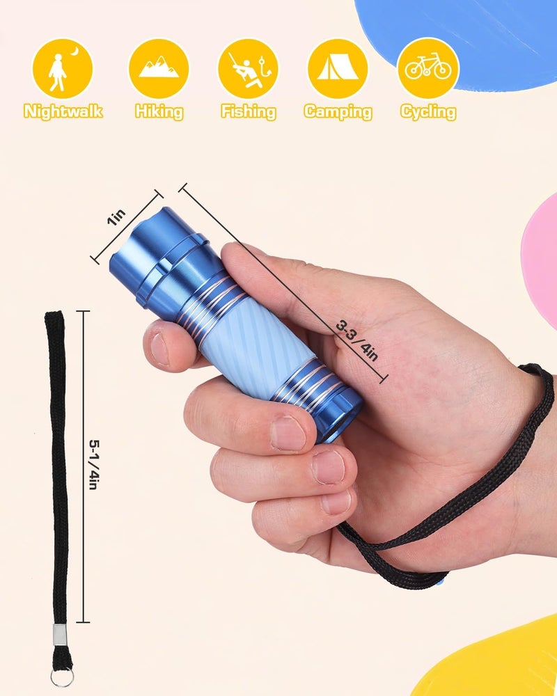 EverBrite 4-Pack Mini LED Aluminum Flashlight Party Favors Colors Assorted for Hurricane Supplies with Handle Glow in Dark - Image 3