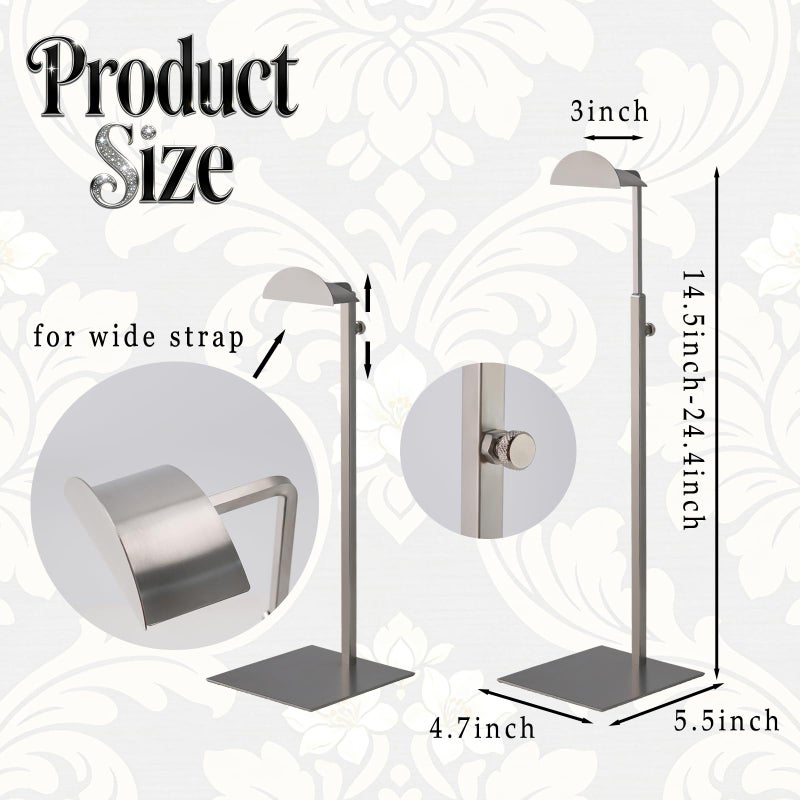 MCKECHSION Handbag Display Stand - Set of 3 Purse Display Stand Stainless Steel Jewelry Organizer Stand Table Hanging Hook Stands Adjustable Height for Home Store Boutique Counter - Image 4