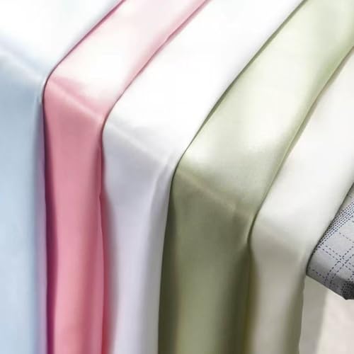 Hasoar Satin Fabric by The Yard, Satin Fabric Silky & Shiny SmoothCloth Fabric Bridal Satin Fabric for Wedding Dress DIY Making Supplies Quilting Patchwork Clothing Sewing (Beige, 1 Yard) - Image 2