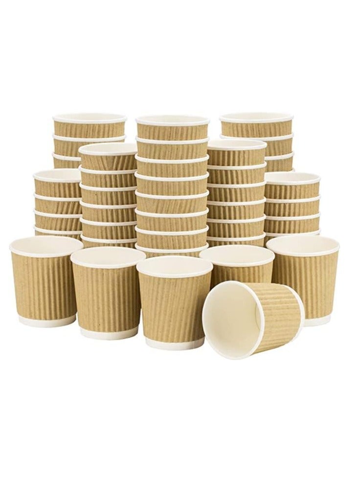 مارك [1000 كوب] فناجين قهوة معزولة باللون البني للاستعمال مرة واحدة سعة 4 أونصة | أكواب صديقة للبيئة للاستعمال مرة واحدة | أكواب ورقية مموجة للمشروبات الساخنة | كوب شاي - Image 1