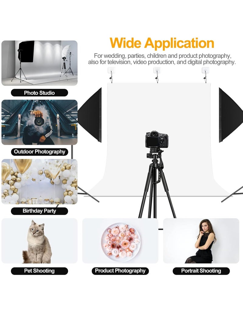 رات سو 3 M × 6 M التصوير الفوتوغرافي قطرات خلفية بيضاء للإعداد المثبت على الحائط التصوير الفوتوغرافي ورقة قماش بيضاء نقية الخلفية تكبير غير أفران الصور الخلفية حزمة إسقاط صورة الحفلة تصوير فيديو - Image 3