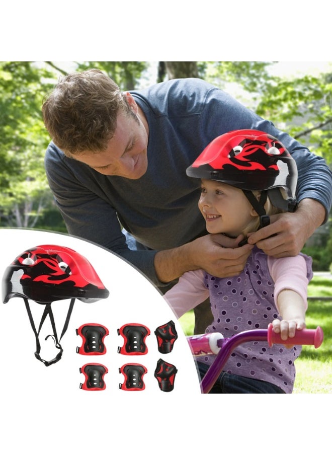 KCDMBUE Kids Protective Gear Set 7 Pcs, Adjustable Helmet with Knee Elbow Wrist Pads for Scooter, Skateboard, Bike, Roller Skating, Safety Gear for Ages 5-12 (Style 2)  - Image 2